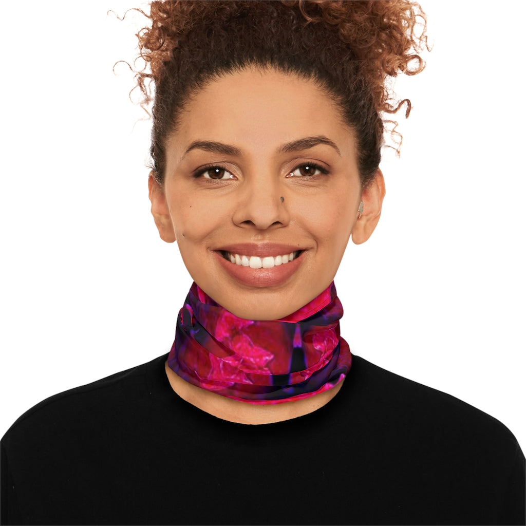 Red Winter Neck Gaiter With Drawstring