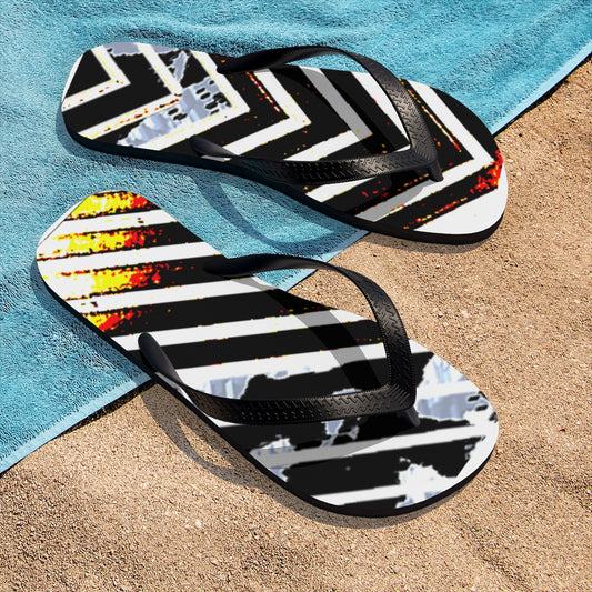 Stripped Unisex Flip-Flops