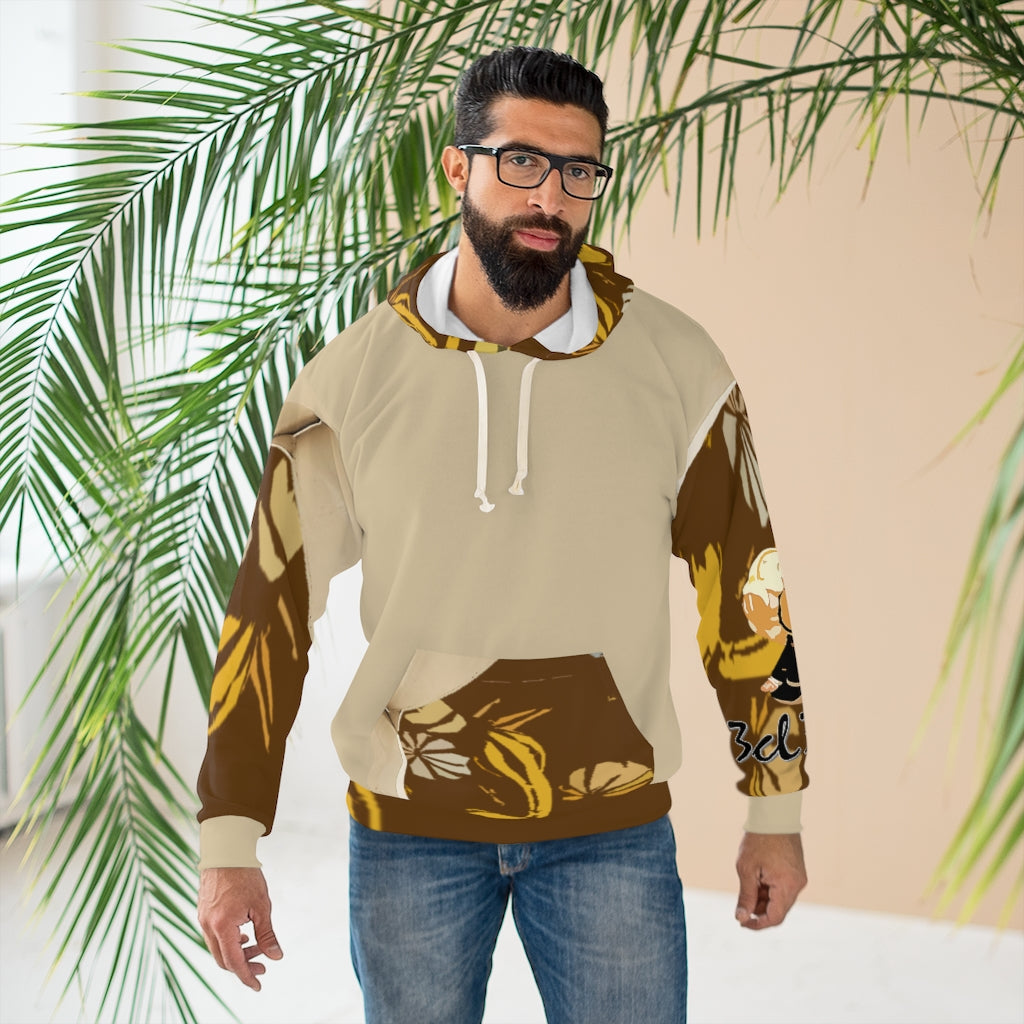 Brown Branded AOP Unisex Pullover Hoodie