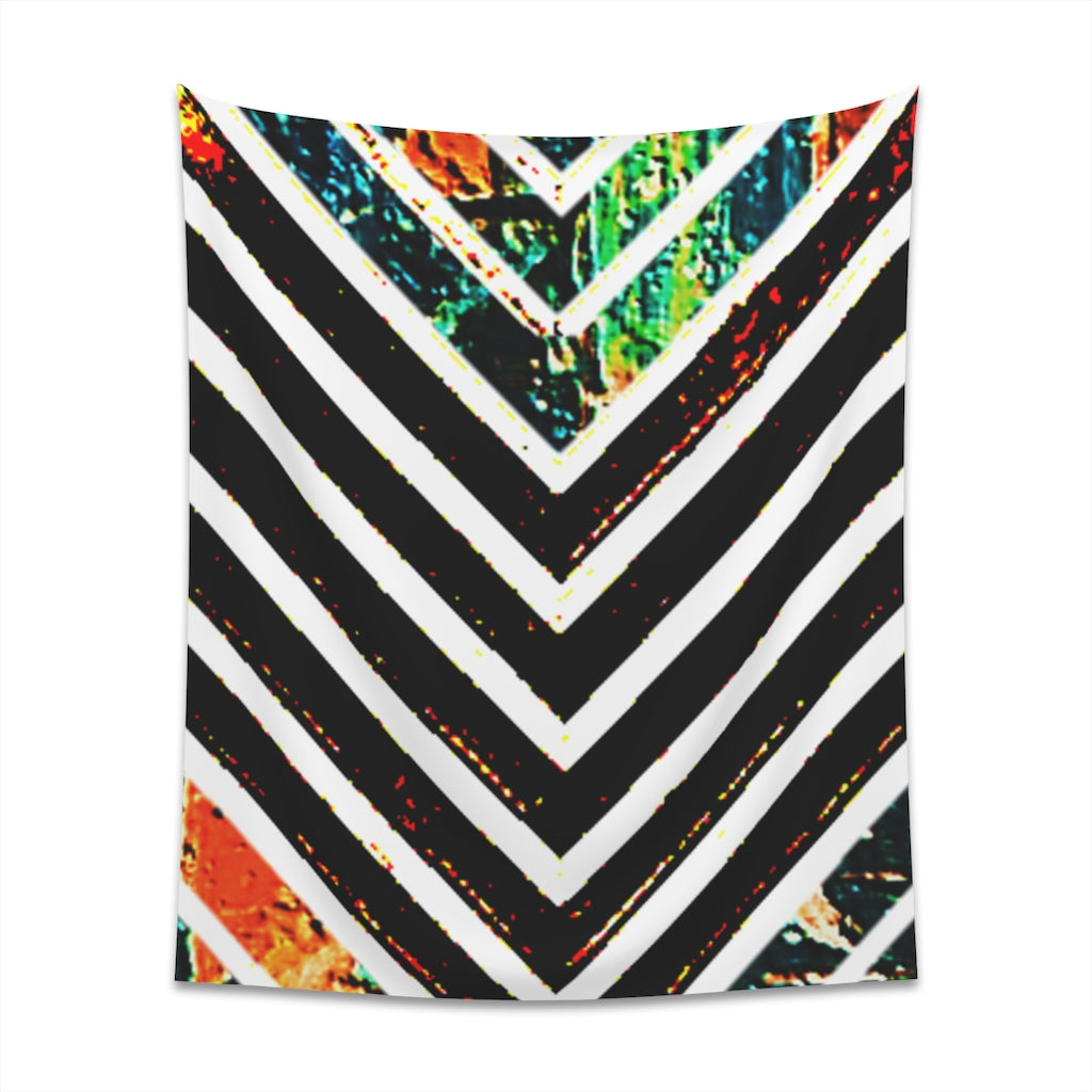 Multi-Colored Stripped Printed Wall Tapestry