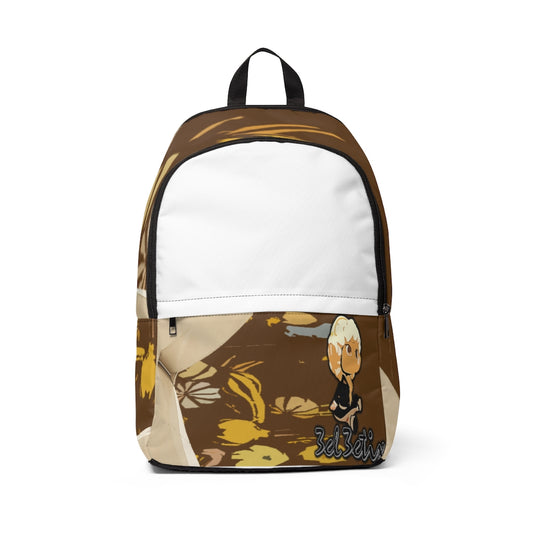 Brown Unisex Fabric Backpack