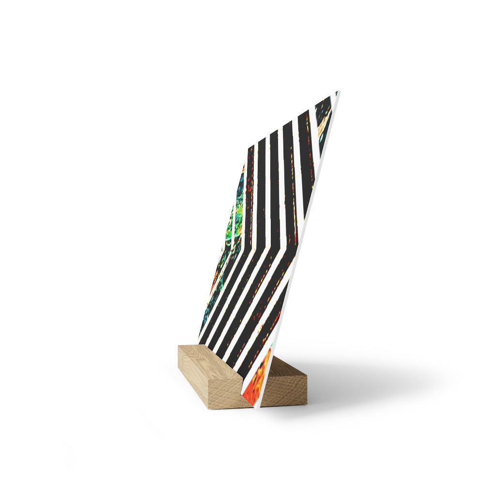 Multi-Colored Stripped Gallery Board with Stand