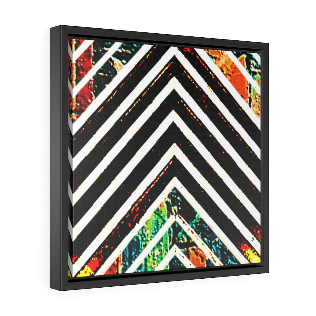 Multi-Colored Stripped Gallery Canvas Wraps, Square Frame