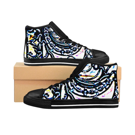 Faux Baroque Print Men's High-top Sneakers