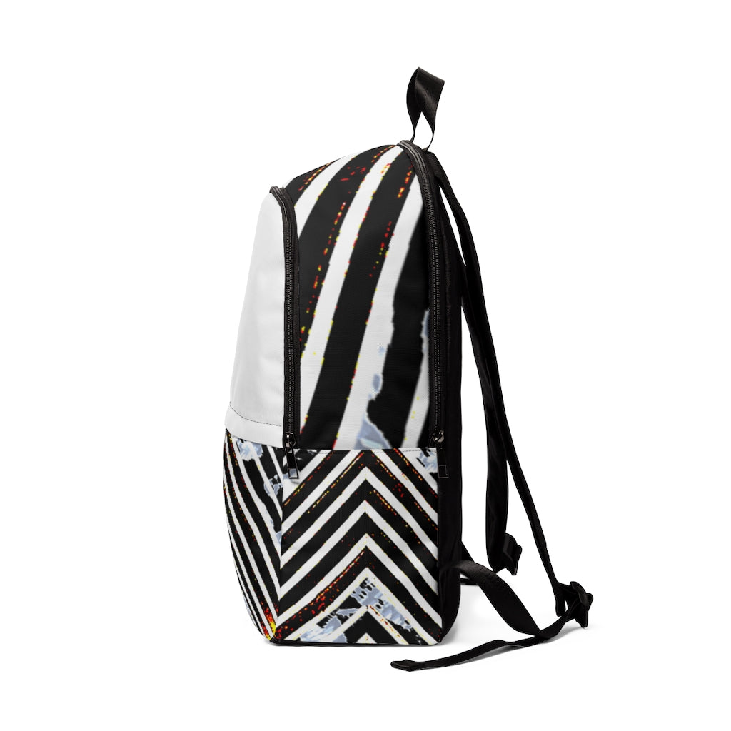 Stripped Unisex Fabric Backpack