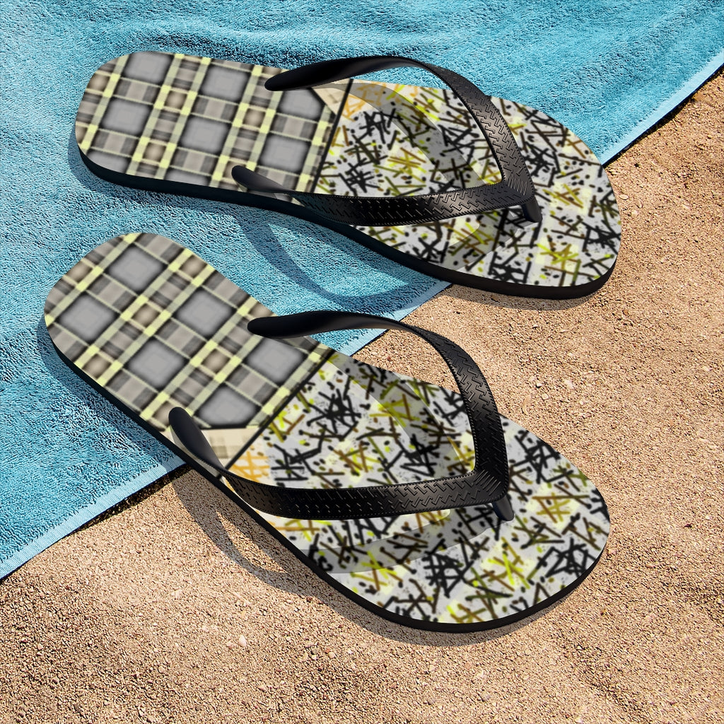 Patchwork Plad Unisex Flip-Flops