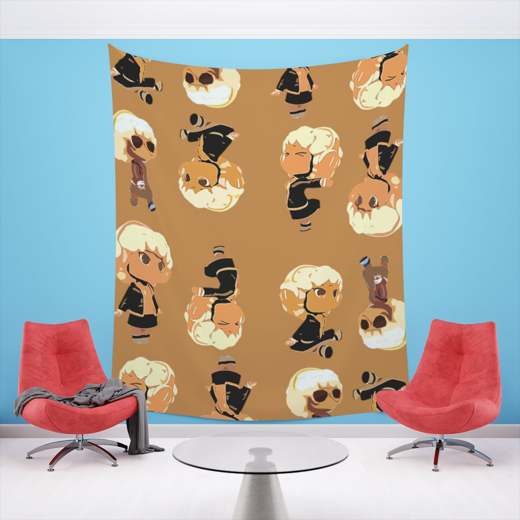 Orange Printed Wall Tapestry