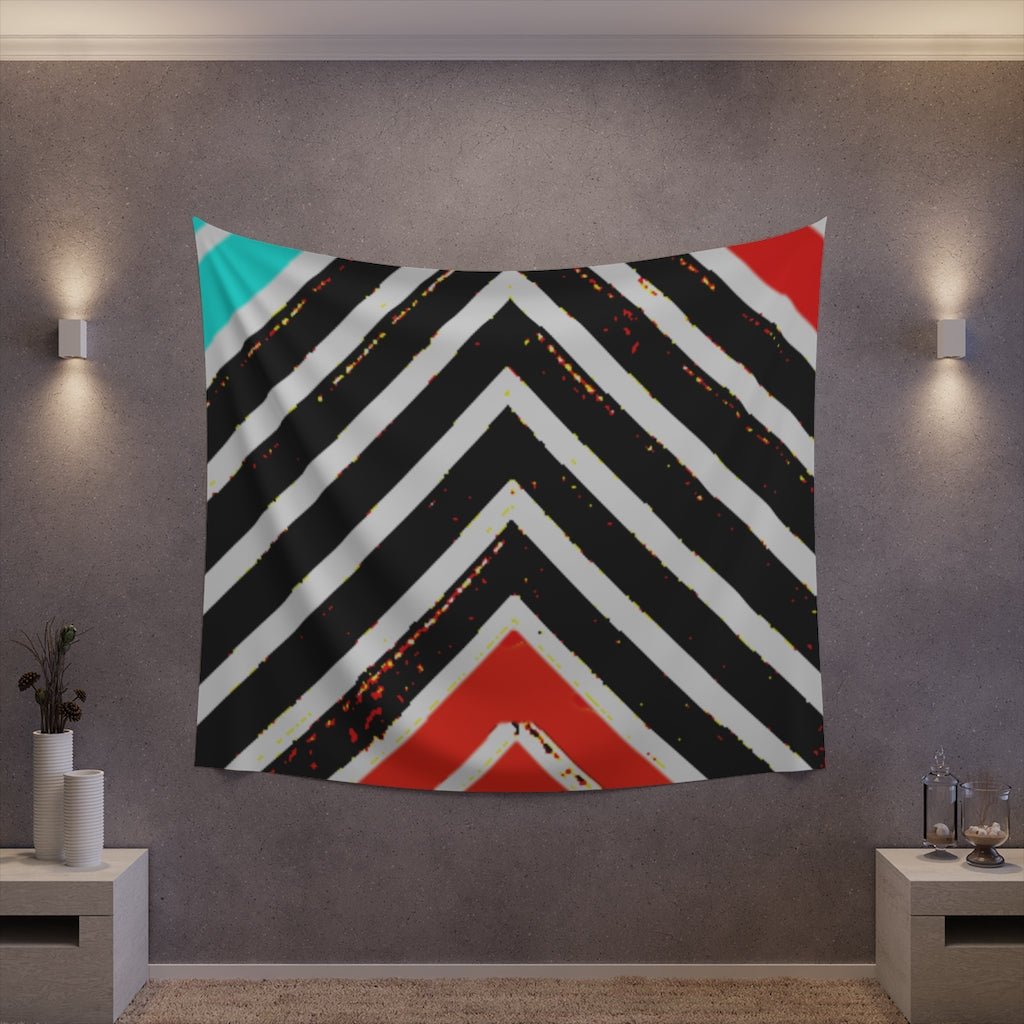 Abstract Stripped Printed Wall Tapestry