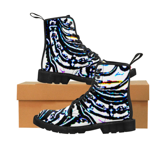 Faux Baroque Print Women's Canvas Boots