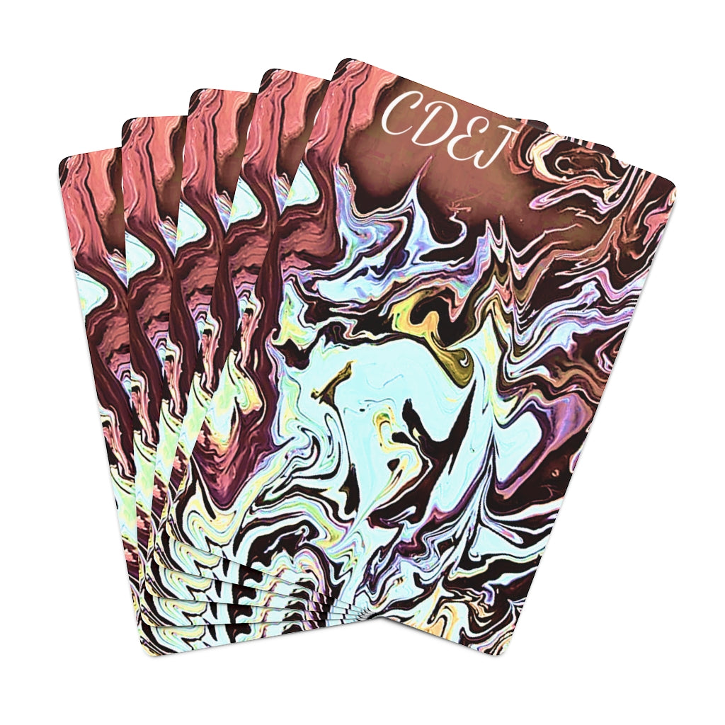 CDEJ Turquoise Marble Custom Poker Cards