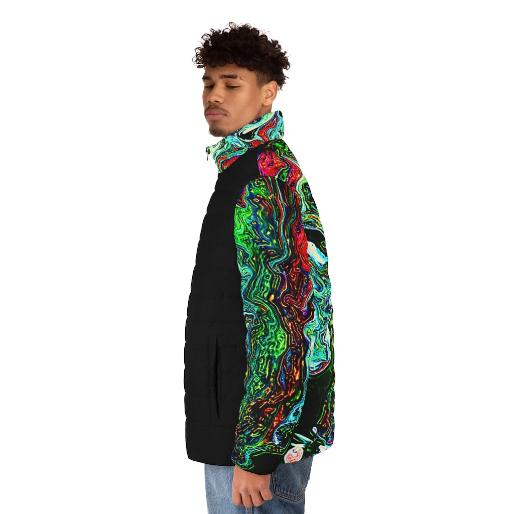 CDEJ Green Marble Men's Puffer Jacket