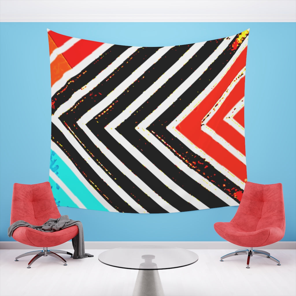 Abstract Stripped Printed Wall Tapestry