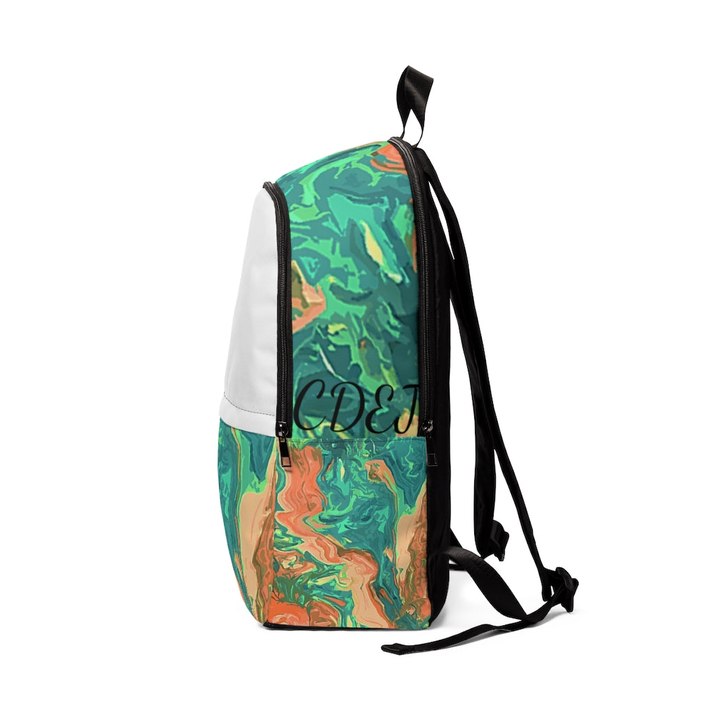 CDEJ Green Marble Unisex Fabric Backpack