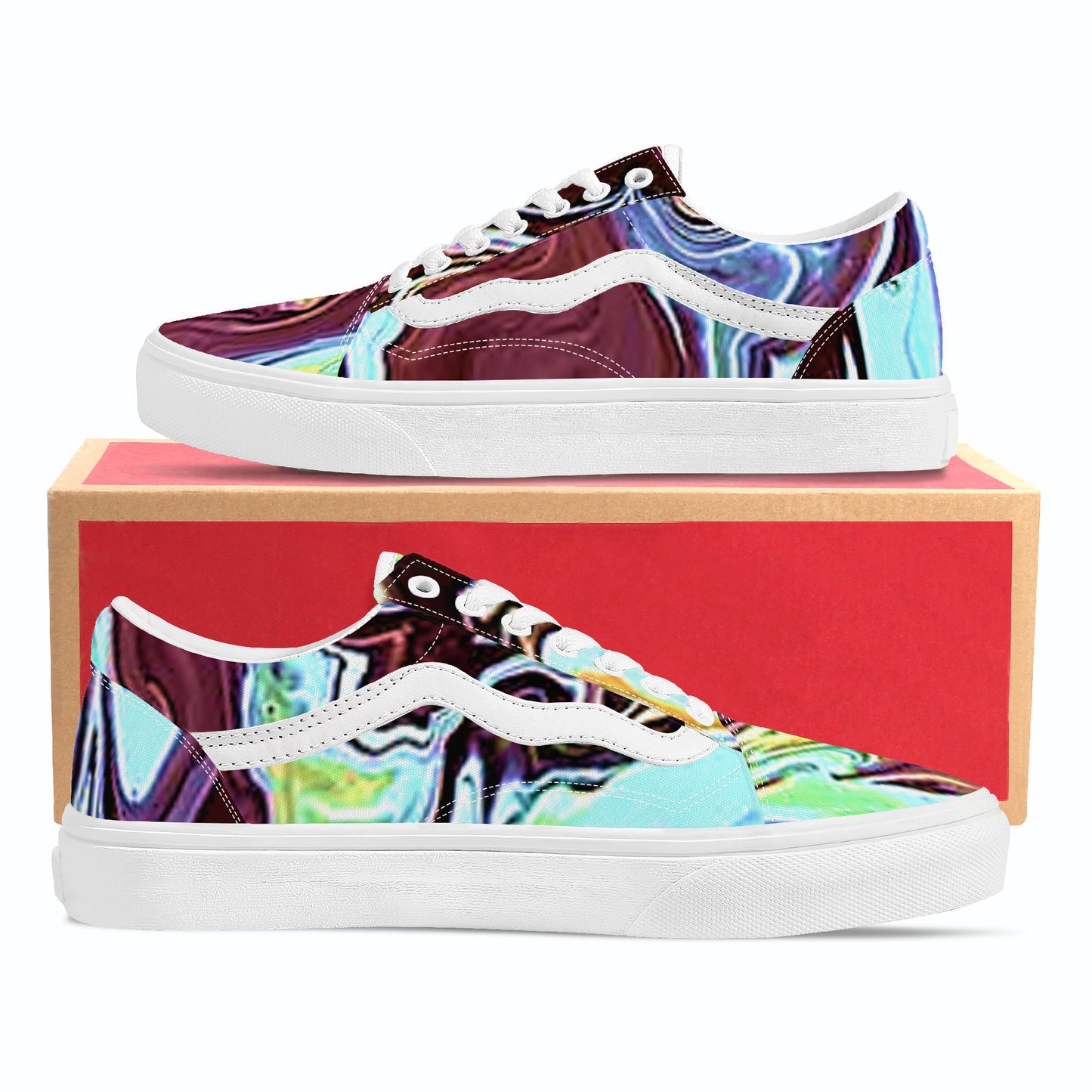 CDEJ Turquoise Marble Low Top Flat Sneaker