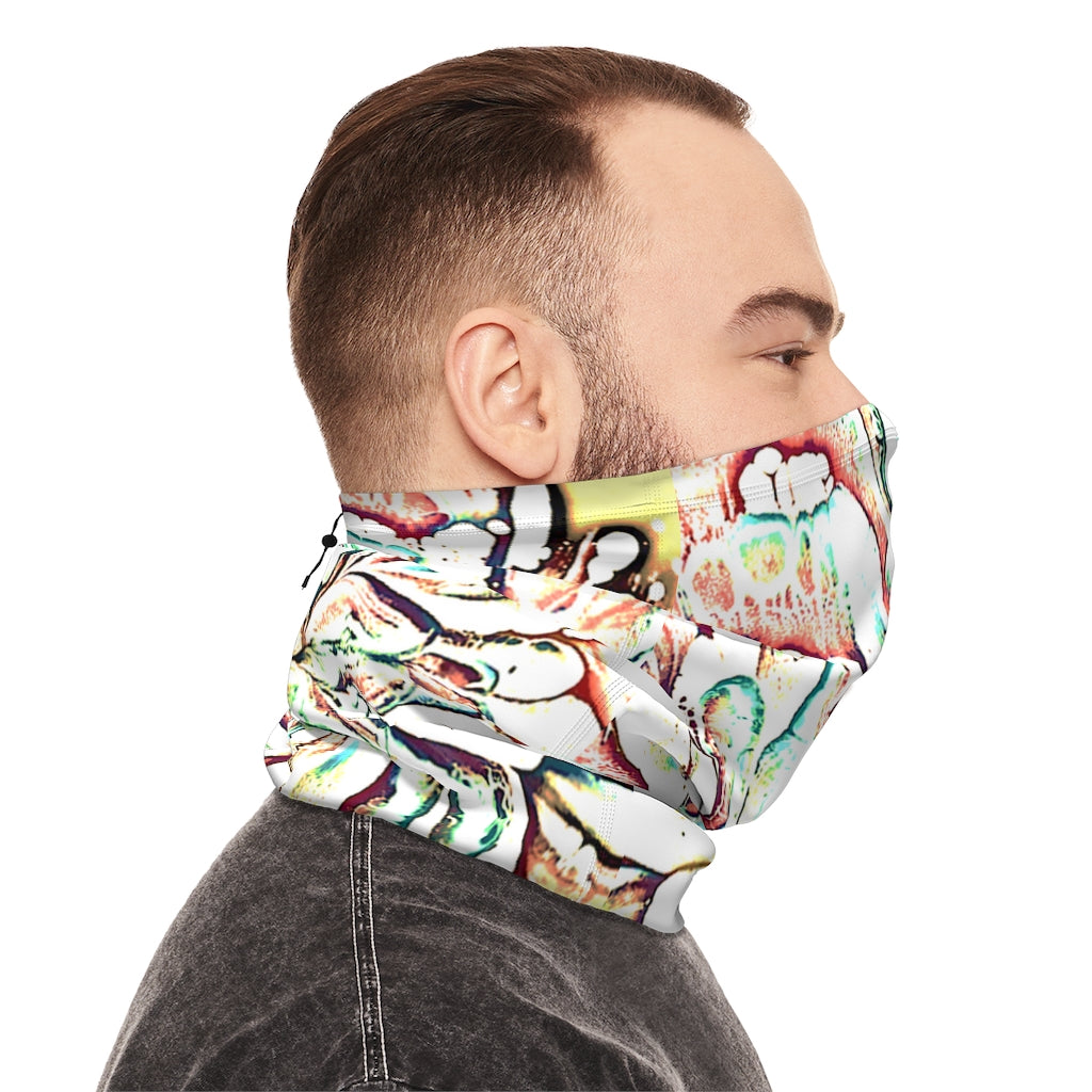 Psycho Print Winter Neck Gaiter With Drawstring