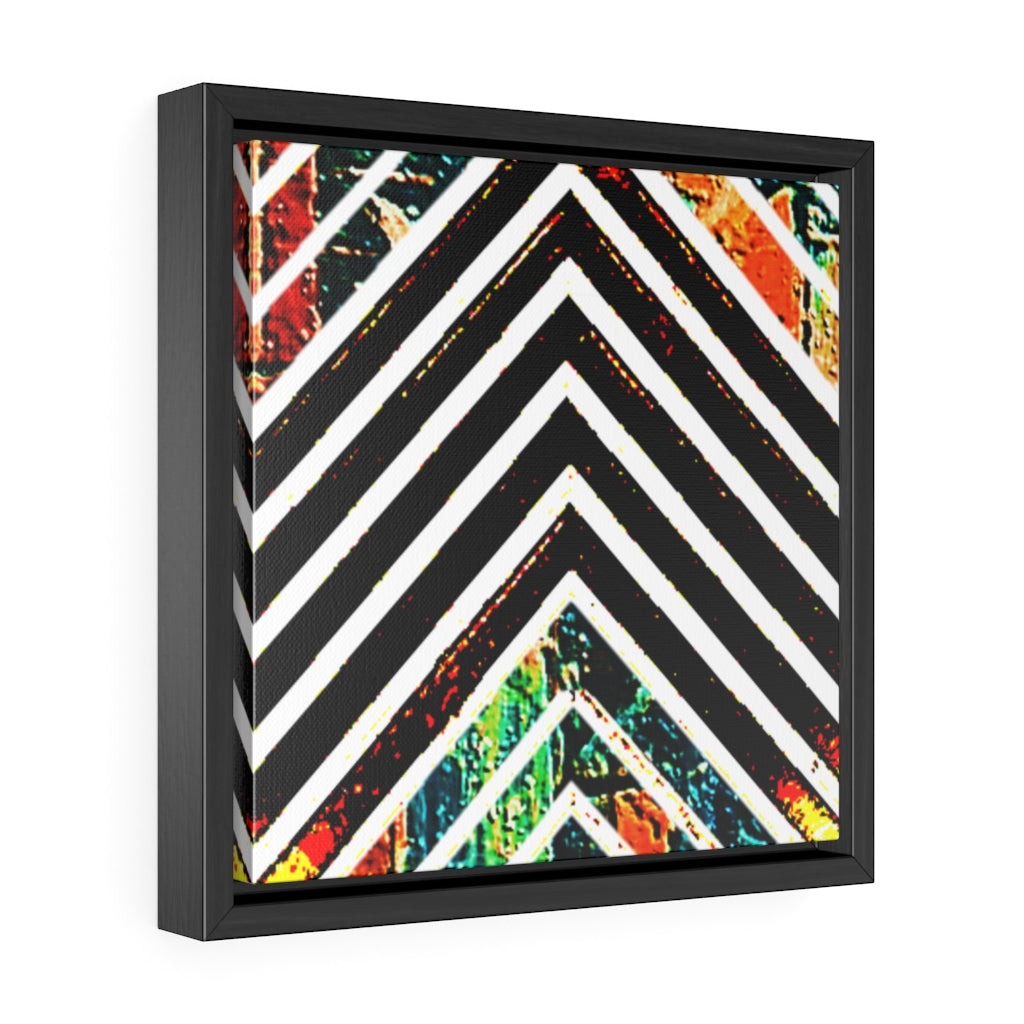 Multi-Colored Stripped Gallery Canvas Wraps, Square Frame