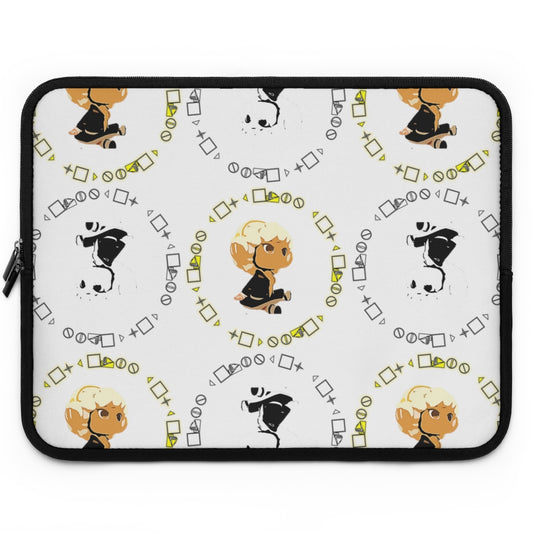 Logo Patterned Laptop Sleeve