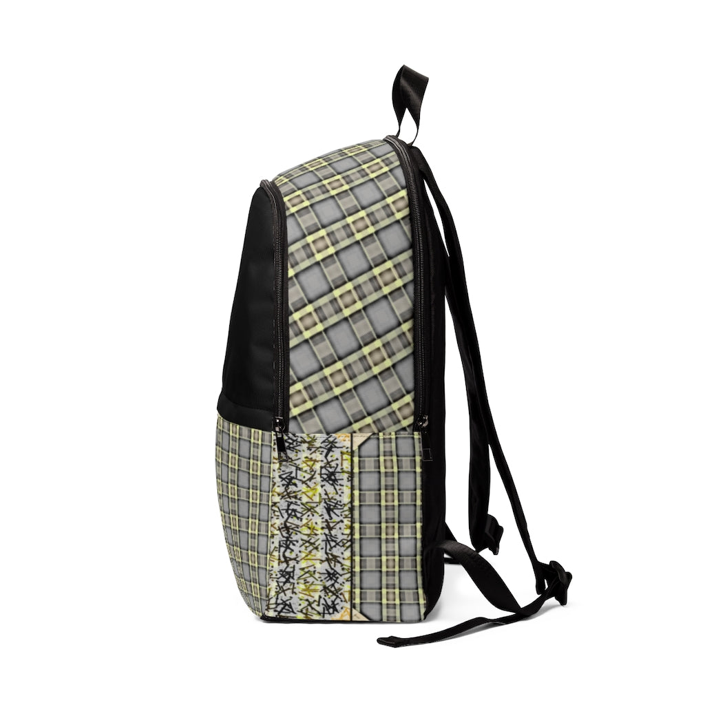 Patchwork Plad Unisex Fabric Backpack