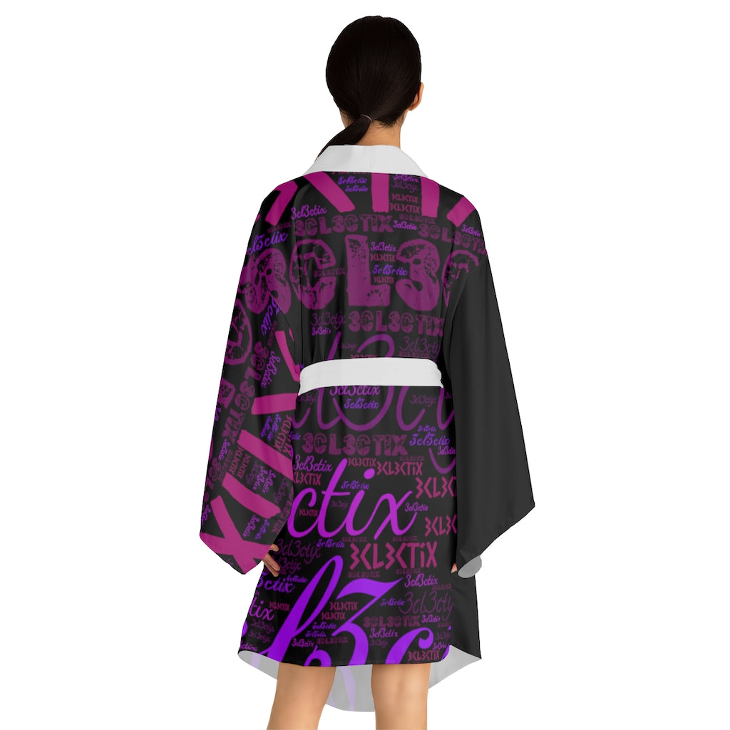 Branded Long Sleeve Kimono Robe