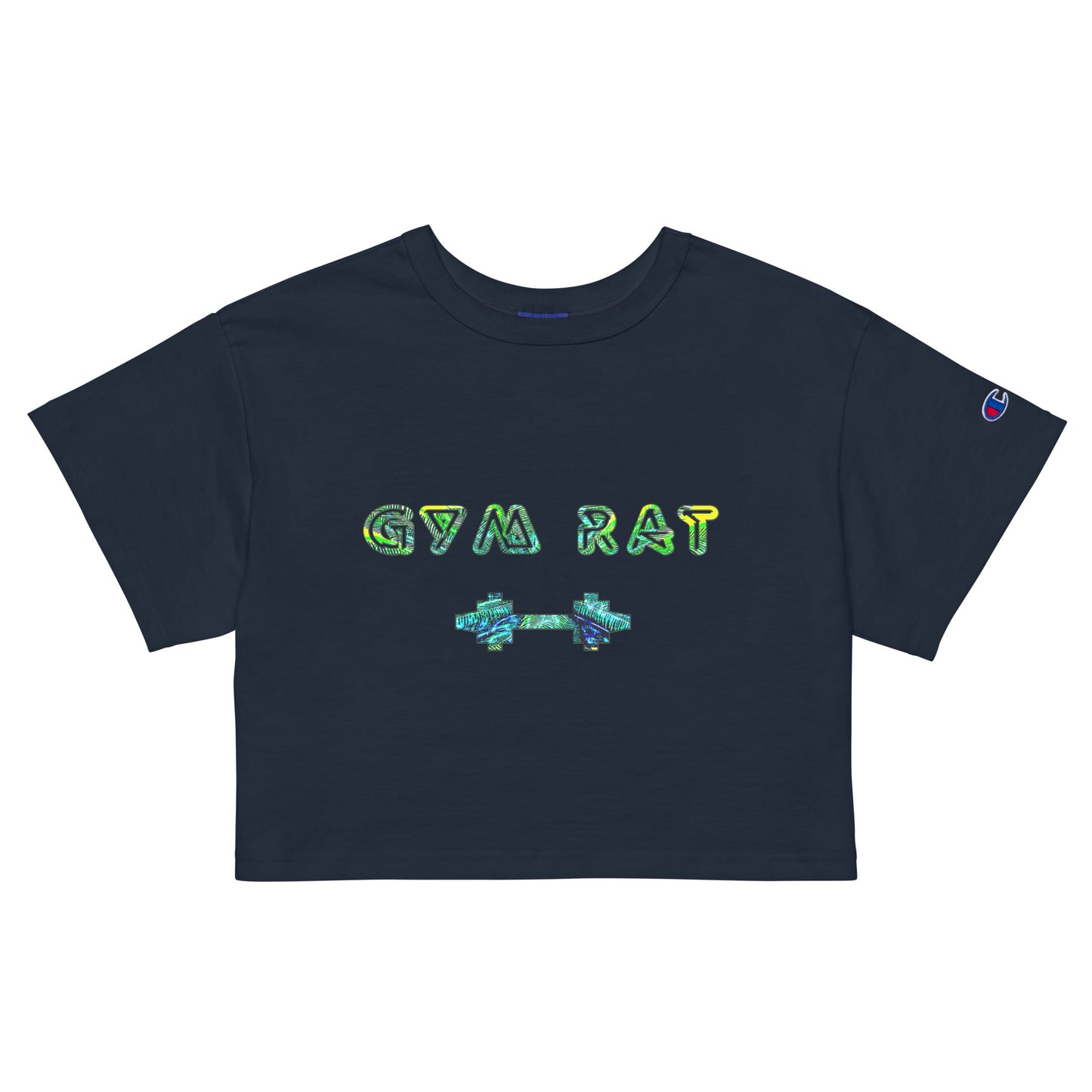 Graphic "Gym Rat" Champion crop top