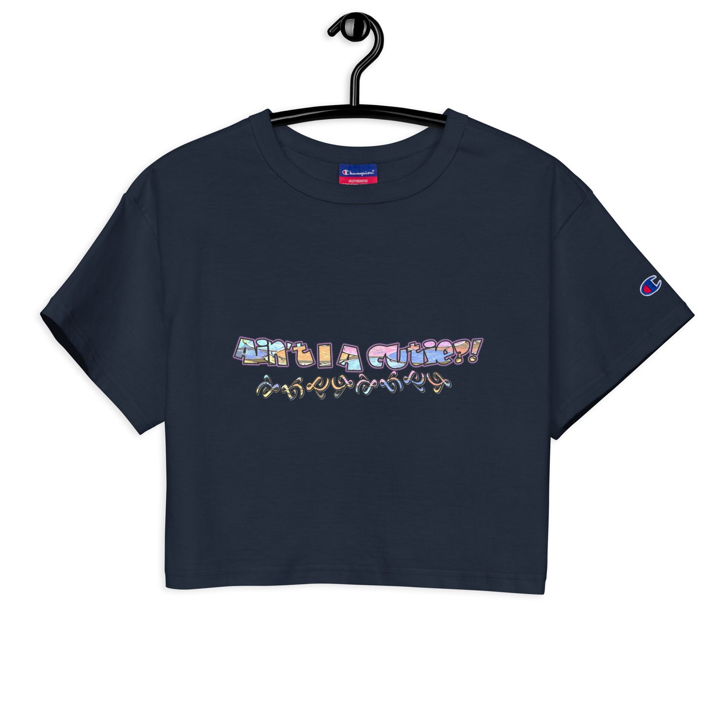 Graphic "Cutie" Champion crop top