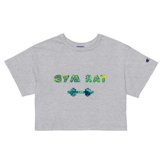 Graphic "Gym Rat" Champion crop top