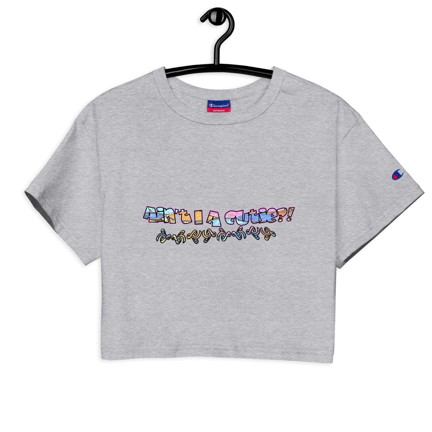 Graphic "Cutie" Champion crop top