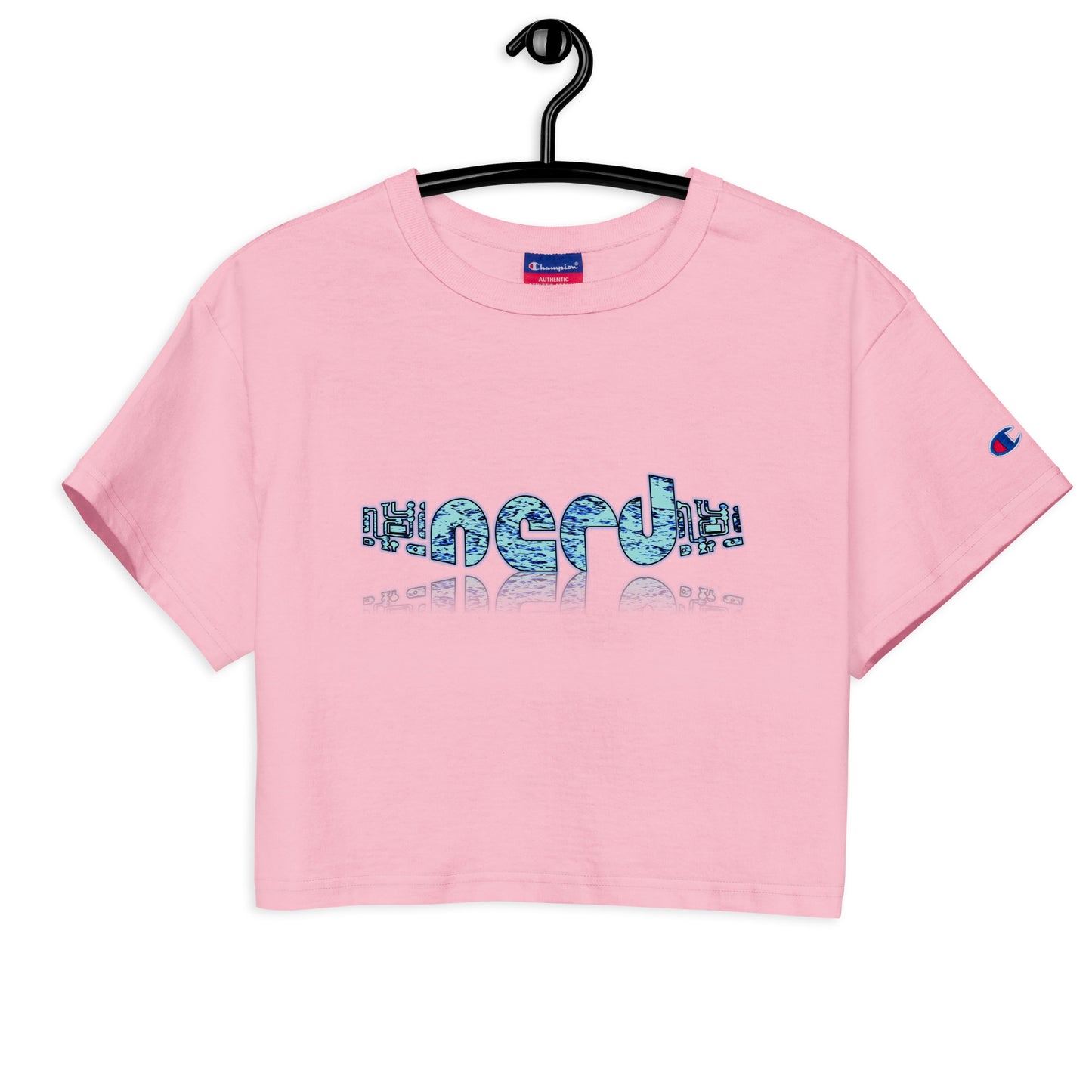 Graphic "Nerd" Champion crop top