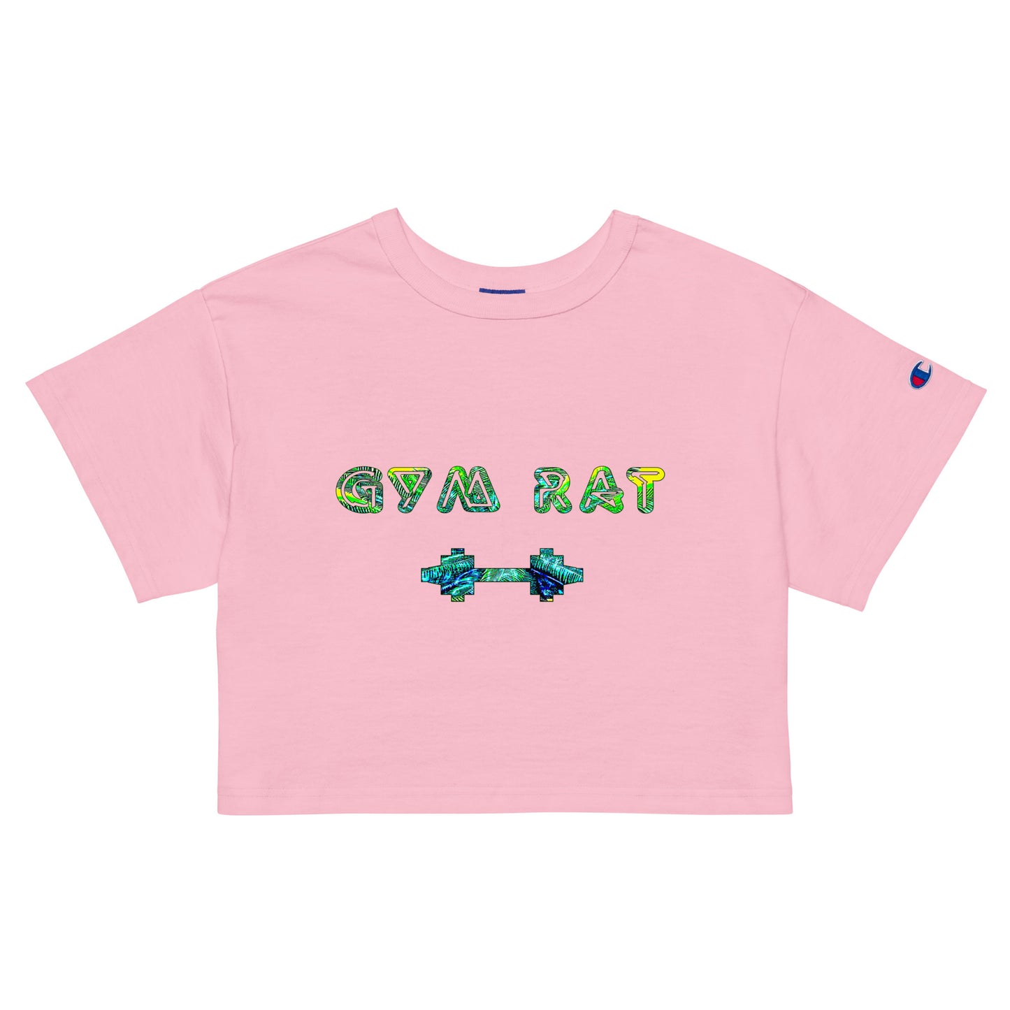 Graphic "Gym Rat" Champion crop top