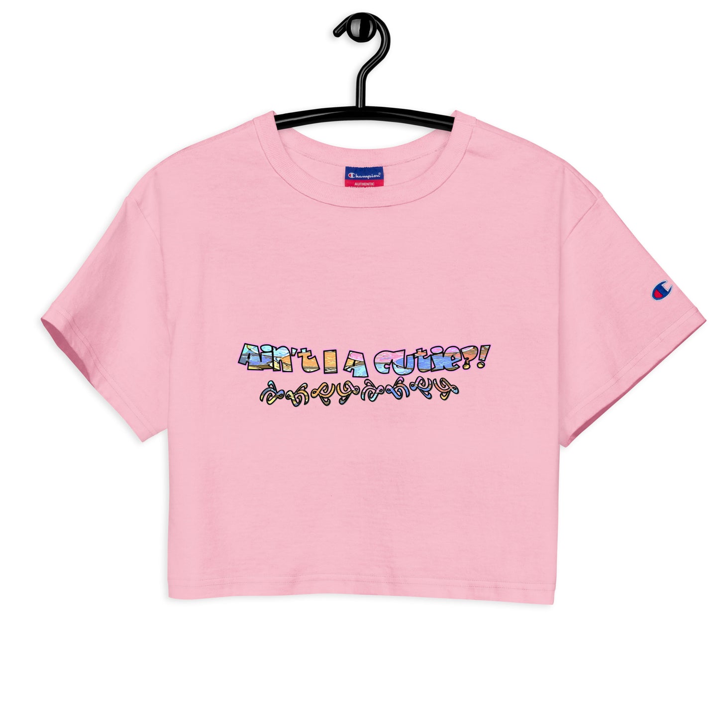 Graphic "Cutie" Champion crop top