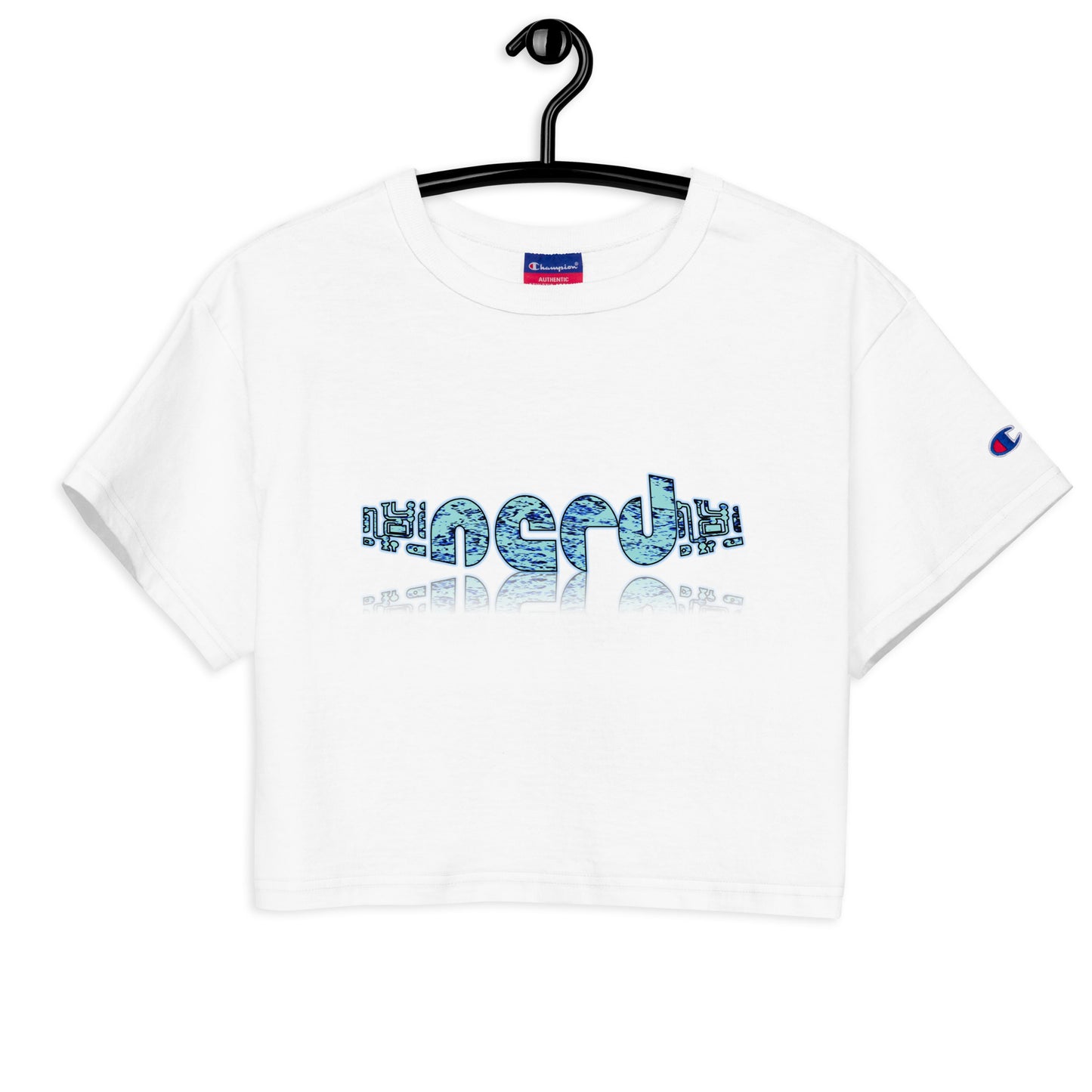 Graphic "Nerd" Champion crop top