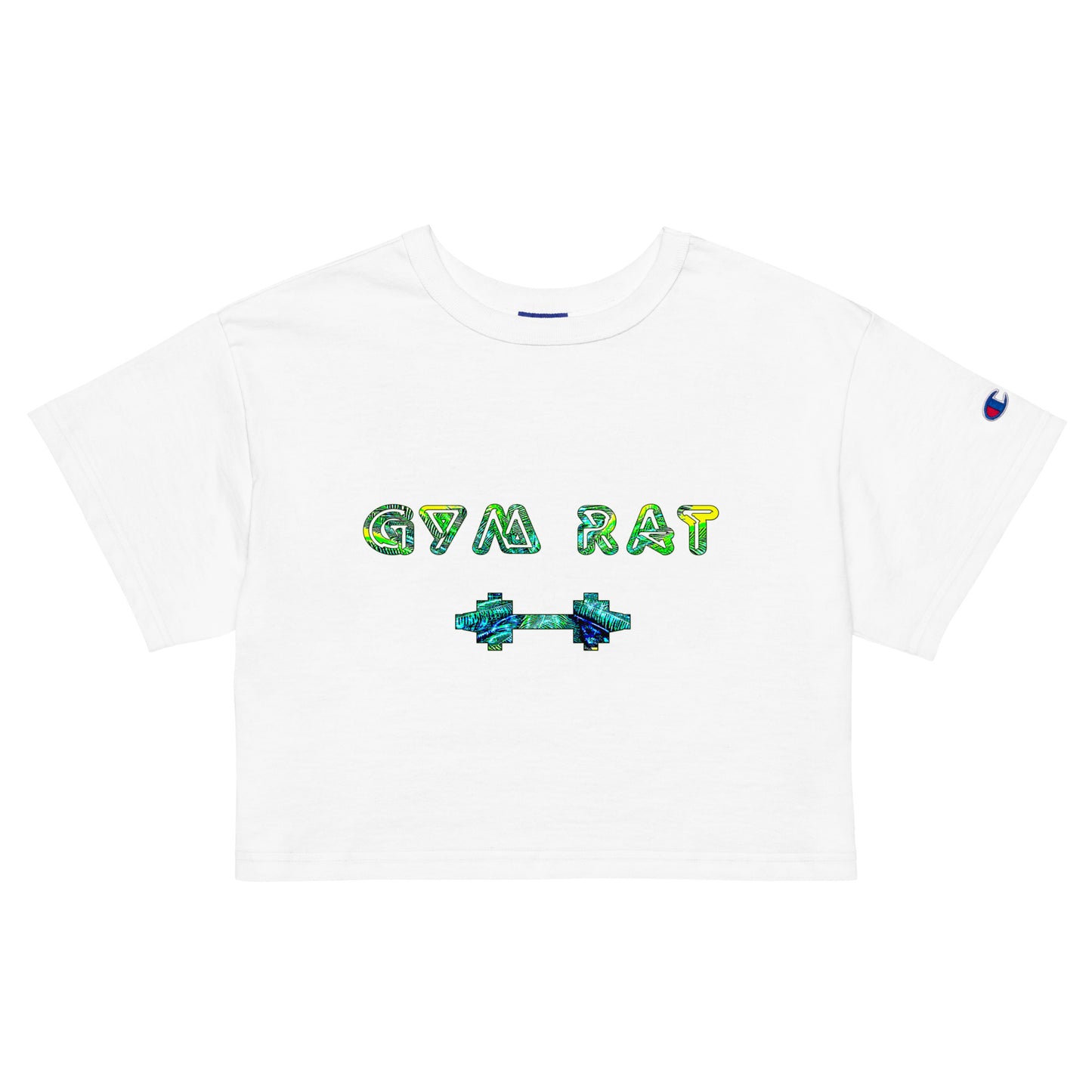 Graphic "Gym Rat" Champion crop top