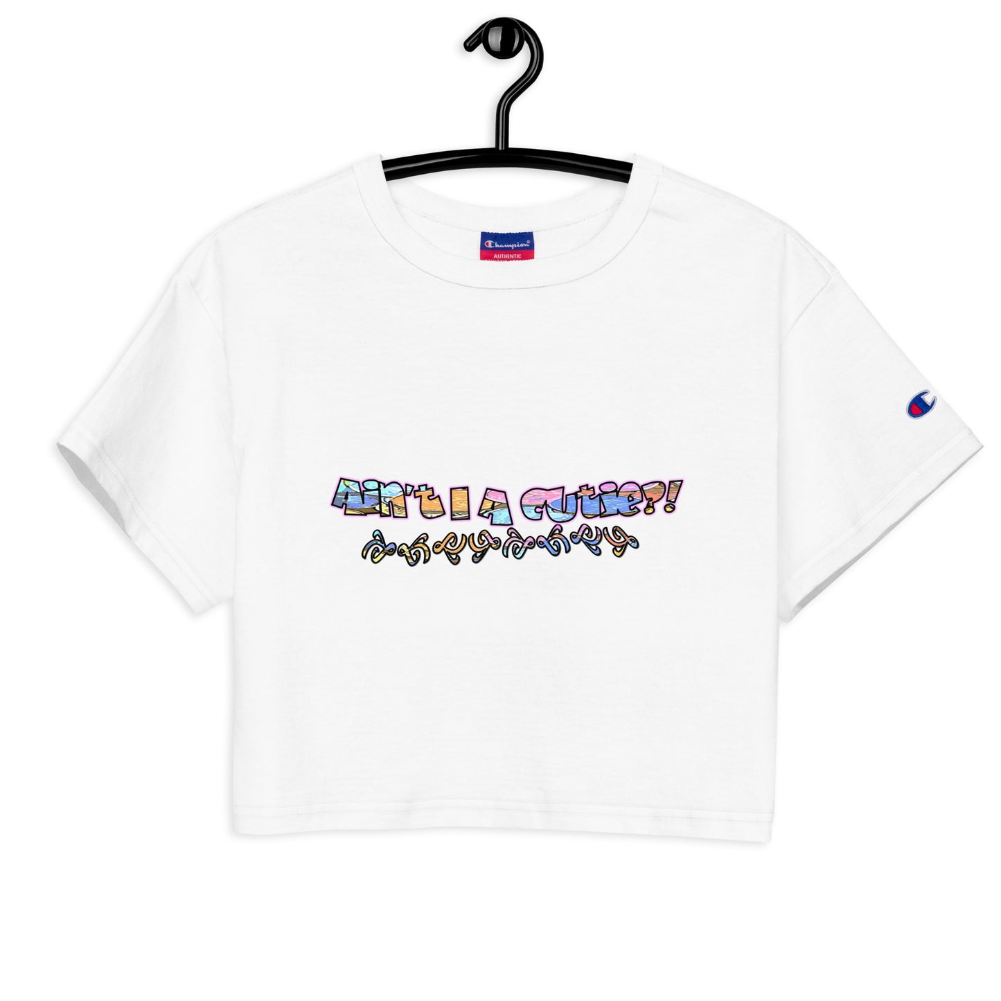 Graphic "Cutie" Champion crop top