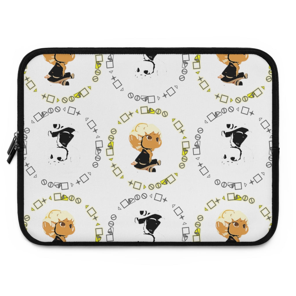 Logo Patterned Laptop Sleeve