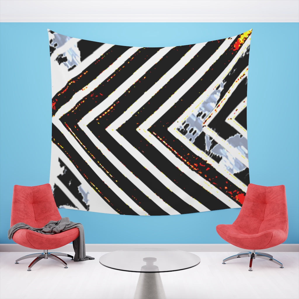 Stripped Printed Wall Tapestry