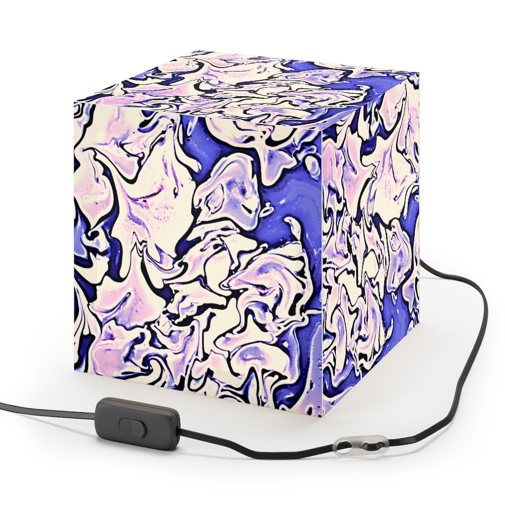 CDEJ Purple Marble Light Cube Lamp