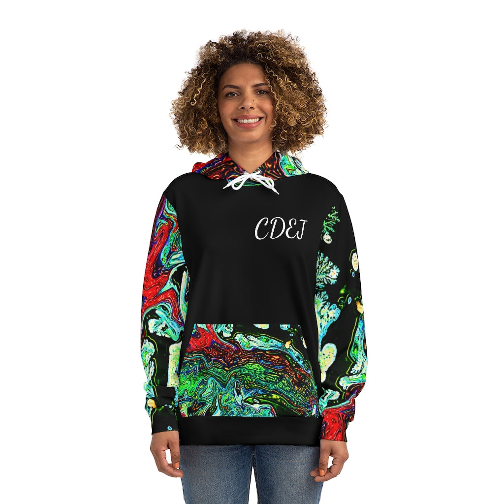 CDEJ Green Marble AOP Fashion Hoodie