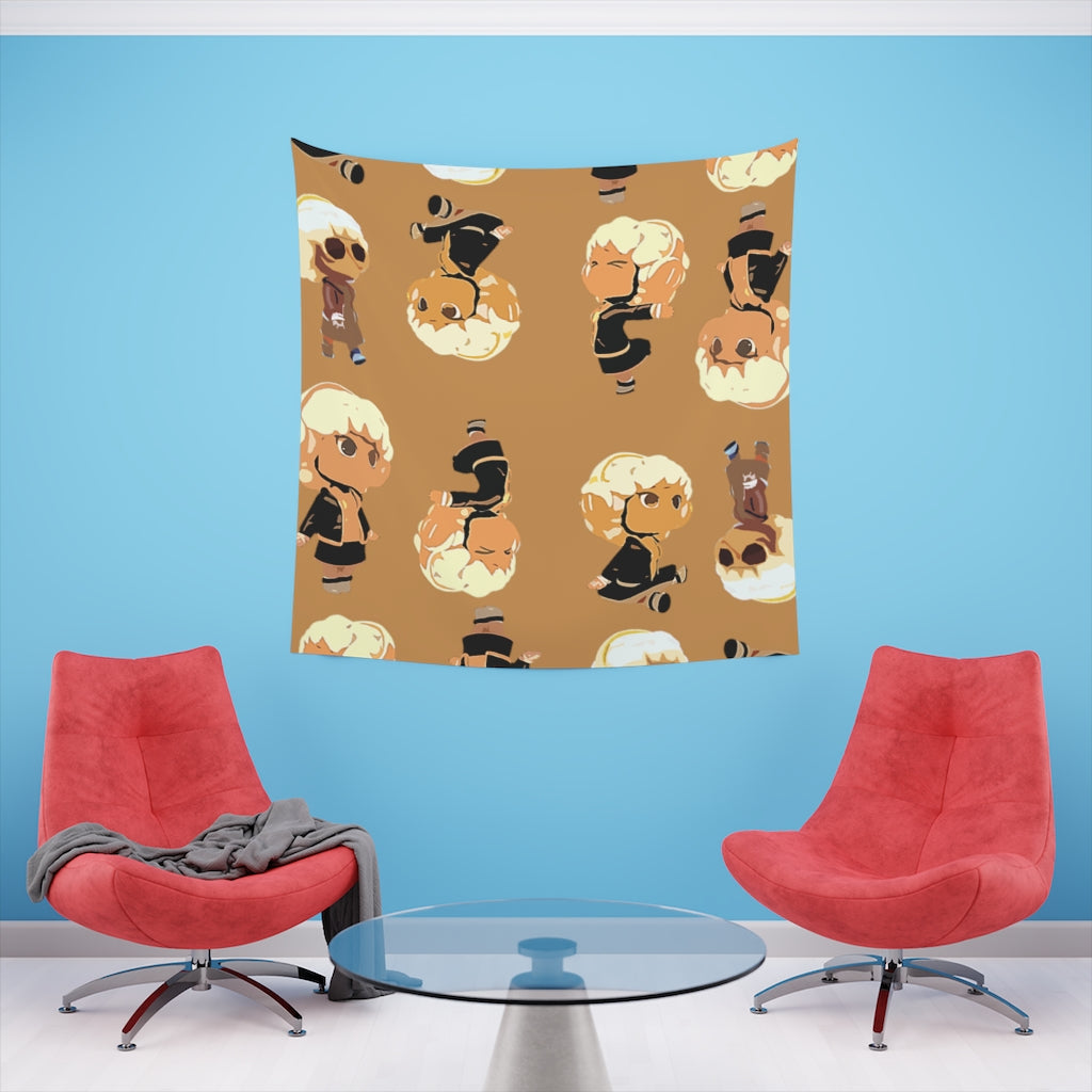 Orange Printed Wall Tapestry