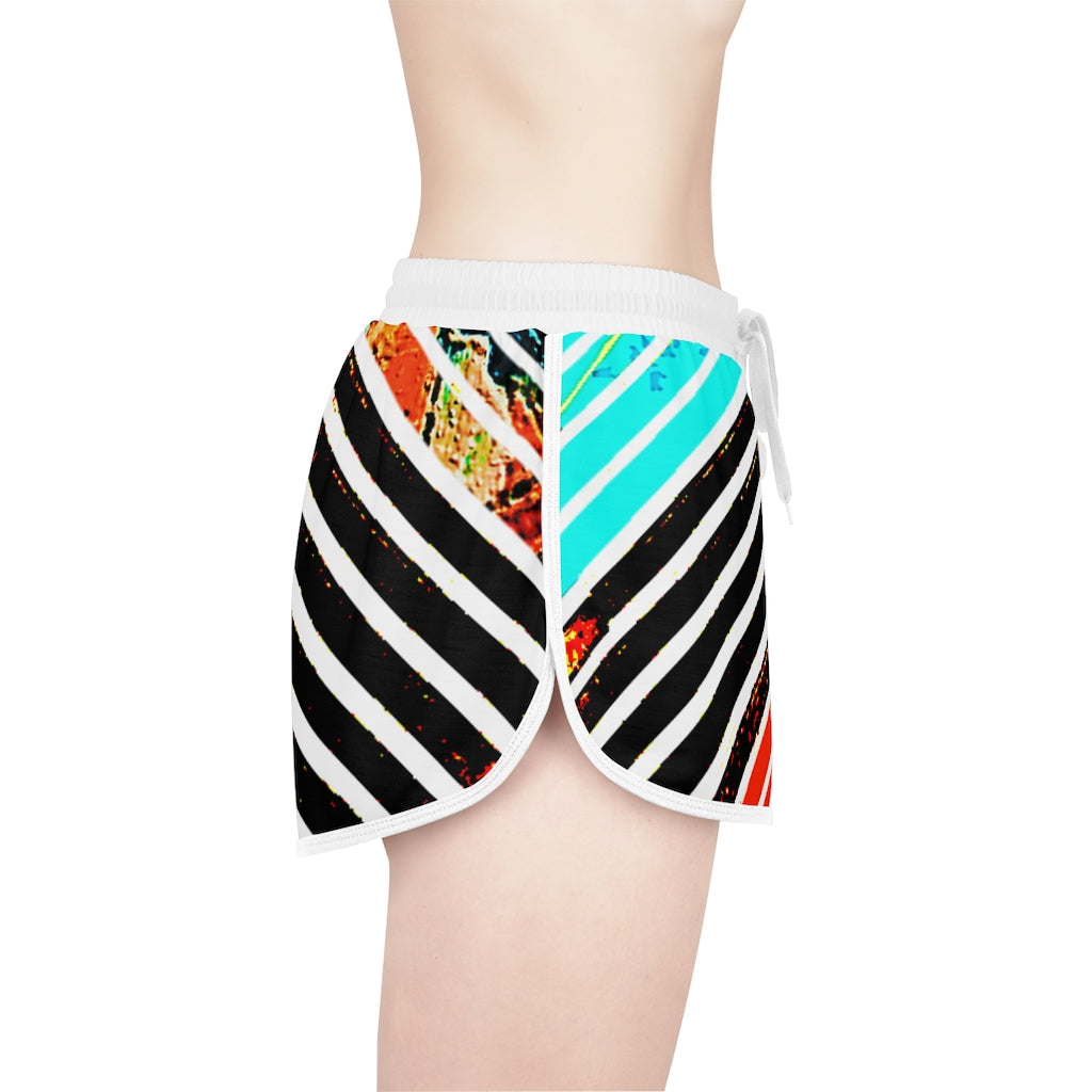 Multi-Stripped Women's Relaxed Shorts (AOP)