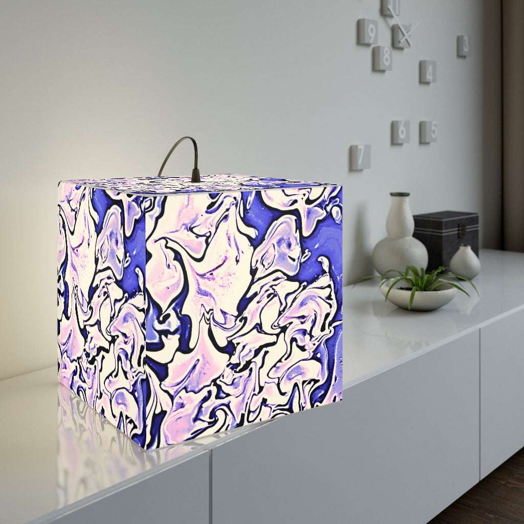 CDEJ Purple Marble Light Cube Lamp