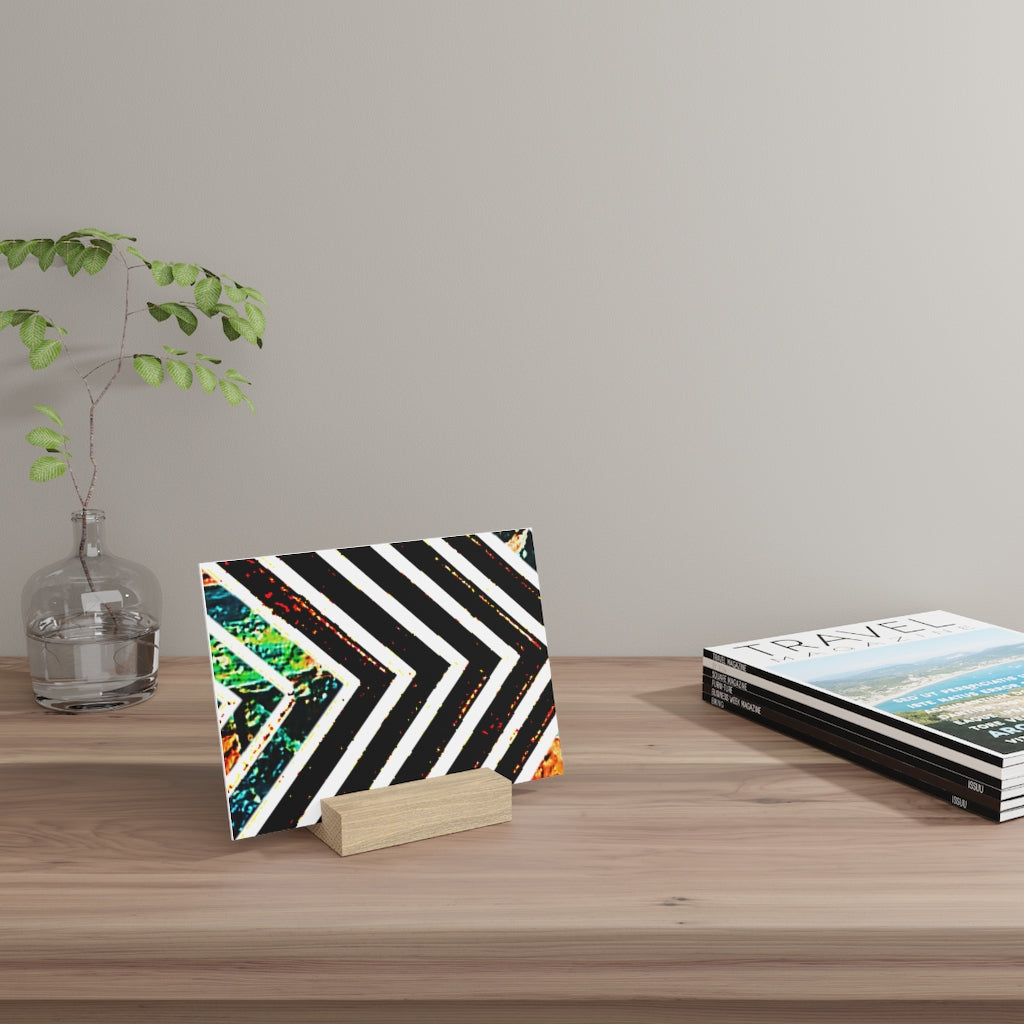 Multi-Colored Stripped Gallery Board with Stand