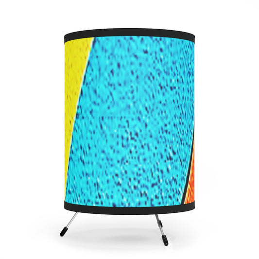 Abstract Tripod Lamp with High-Res Printed Shade, US\CA plug