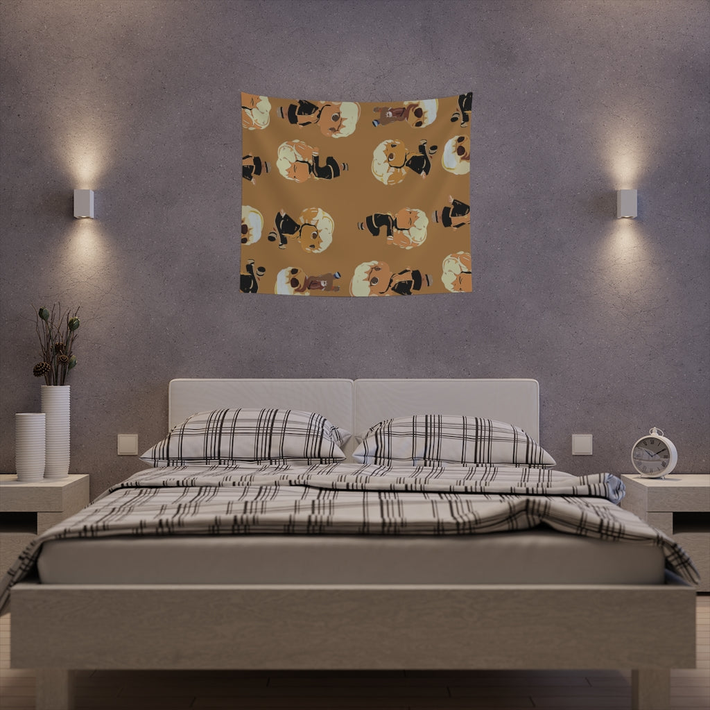 Orange Printed Wall Tapestry