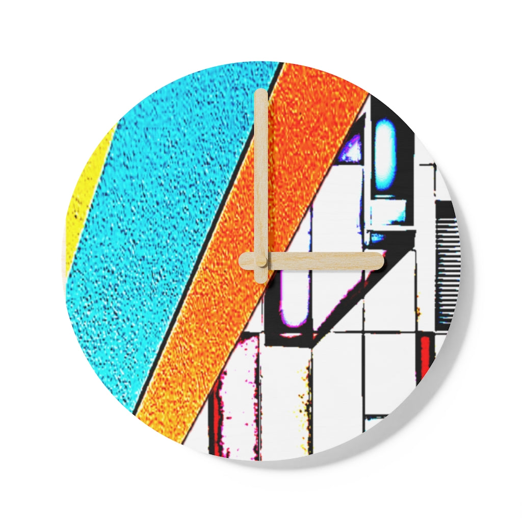 Abstract Wooden Wall Clock