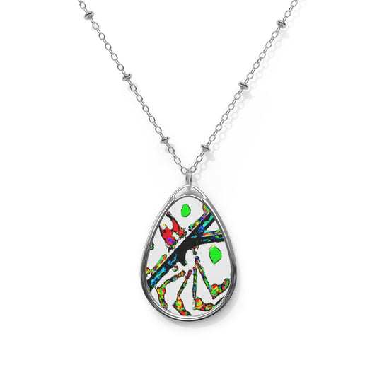 Painted Money Oval Necklace