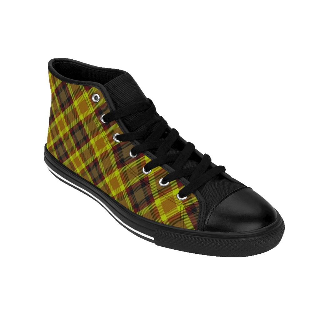 Branded Plad Men's High-top Sneakers