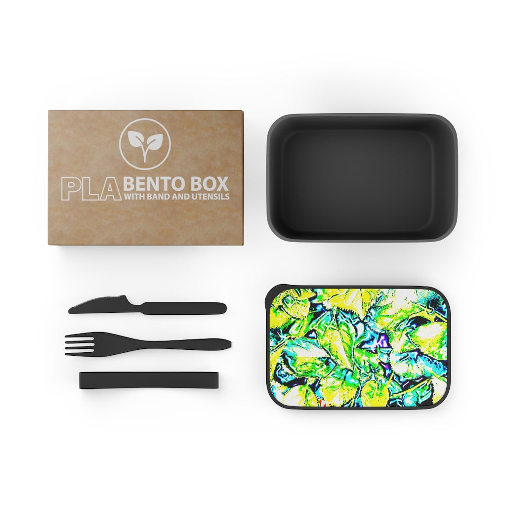 Neon PLA Bento Box with Band and Utensils