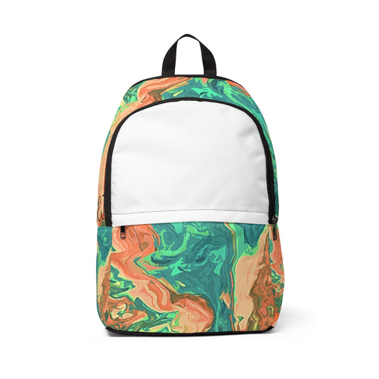 CDEJ Green Marble Unisex Fabric Backpack