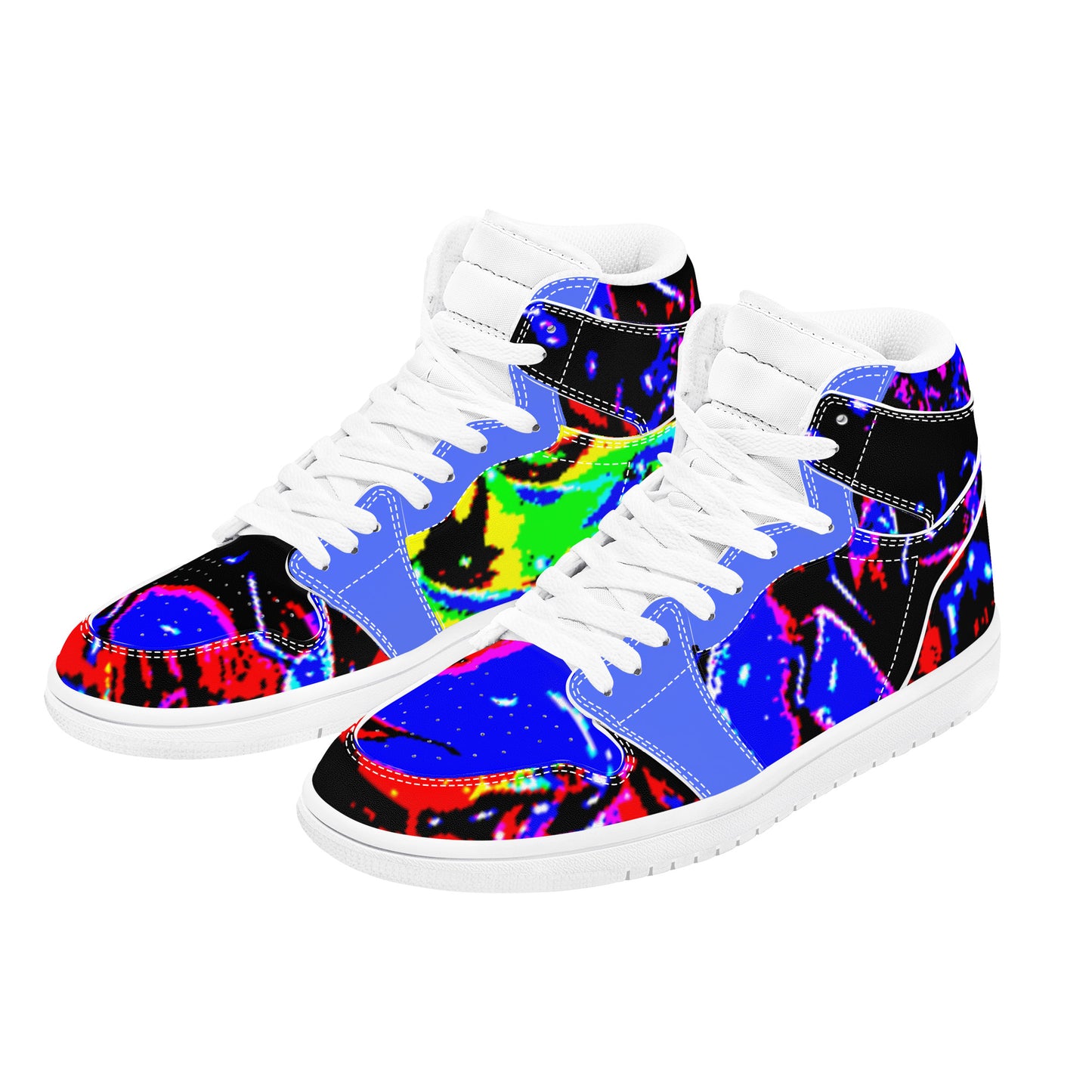 D17 High Top Synthetic Leather Sneaker Deep Floral