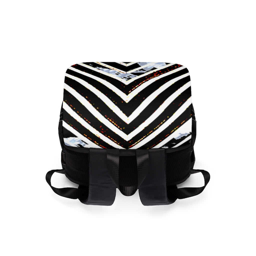 Stripped Unisex Casual Shoulder Backpack